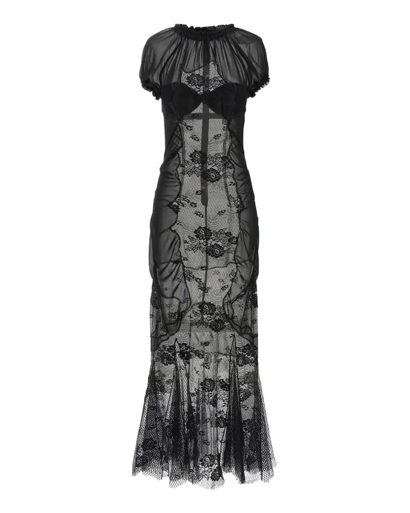 ATTICO lace tulle midi dress - Schwarz Schwarz