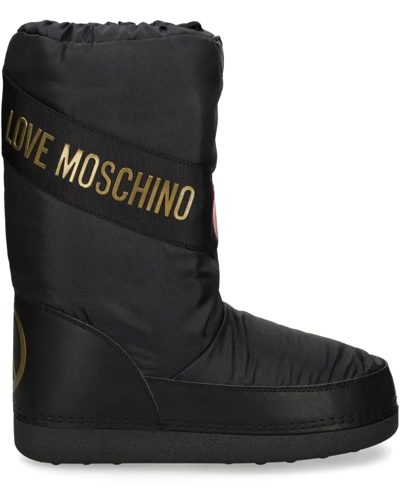 Moschino Schneestiefel mit Logo-Print - Schwarz Schwarz