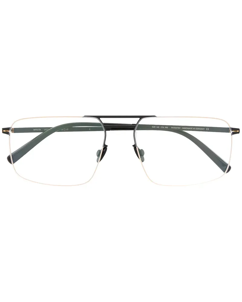 Mykita Eckige 'Hiro' Brille - Schwarz Schwarz