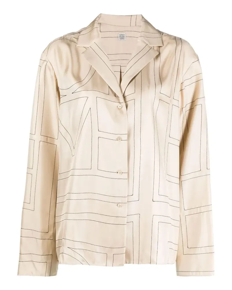 Totême monogram silk blouse - Nude Nude