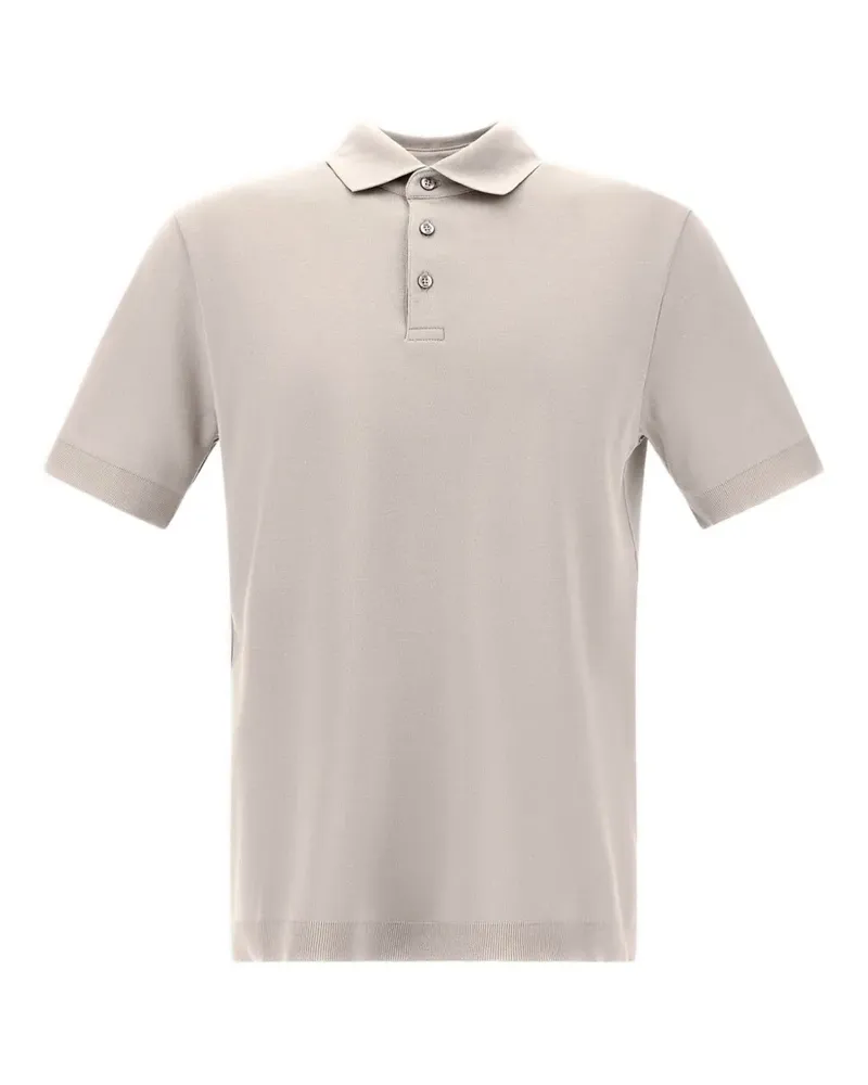 Herno Poloshirt in Strickoptik - Grau Grau