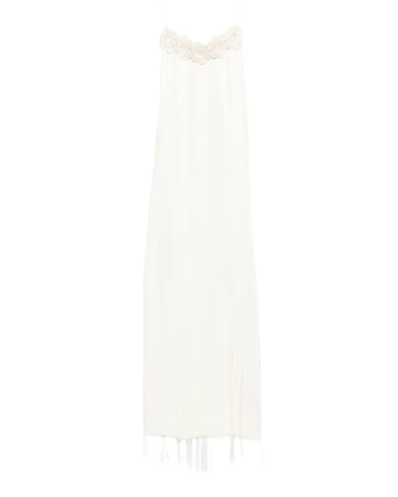 Jil Sander crochet floral slip midi dress - Nude Nude