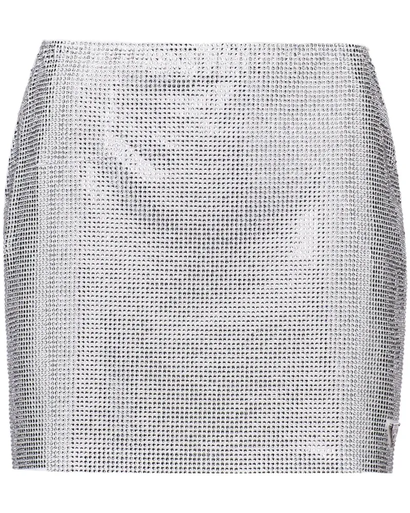 Prada Minirock mit Kristallen - Silber Silber