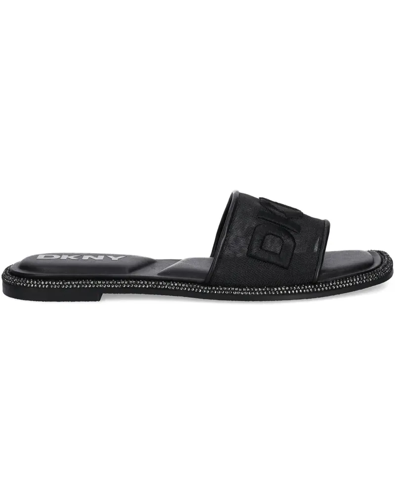 DKNY Pantoletten mit Logo - Schwarz Schwarz