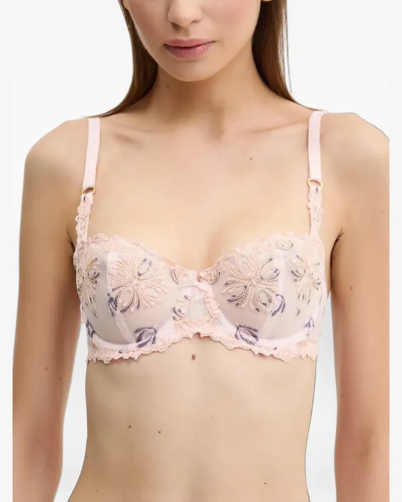 Chantelle embroidered lace-trim bra - Rosa Rosa