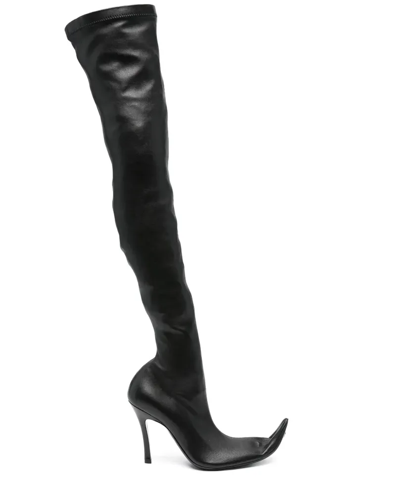 Balenciaga Overknee-Stiefel mit spitzer Kappe 110mm - Schwarz Schwarz