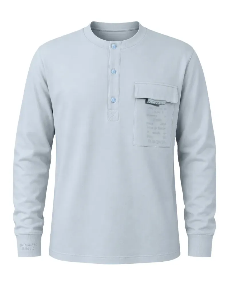 Dolce & Gabbana Henley-Pullover mit aufgesetzter Tasche - Blau Blau