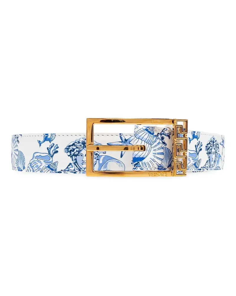 Versace Gürtel mit Coral Theater-Print - Blau Blau
