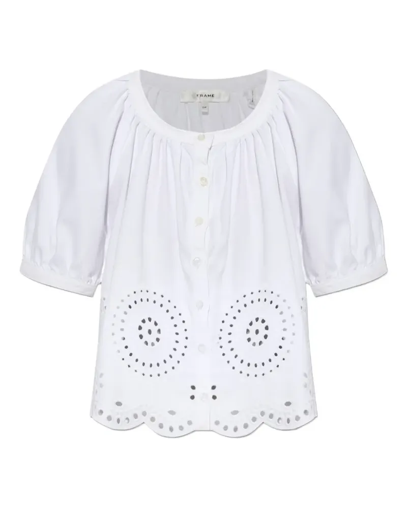Frame Denim Eyelet Billow broderie-anglaise scalloped-hem top - Weiß Weiß