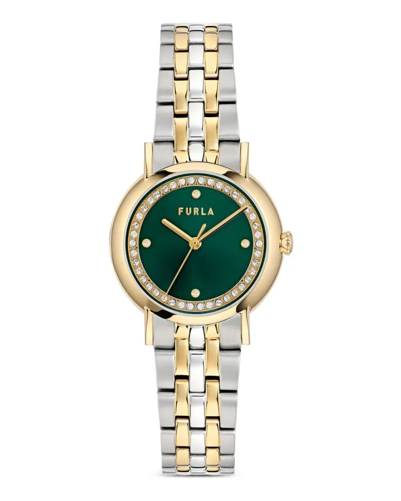 Furla Easy Shape Armbanduhr mit Kristallen 32mm - Grün Grün