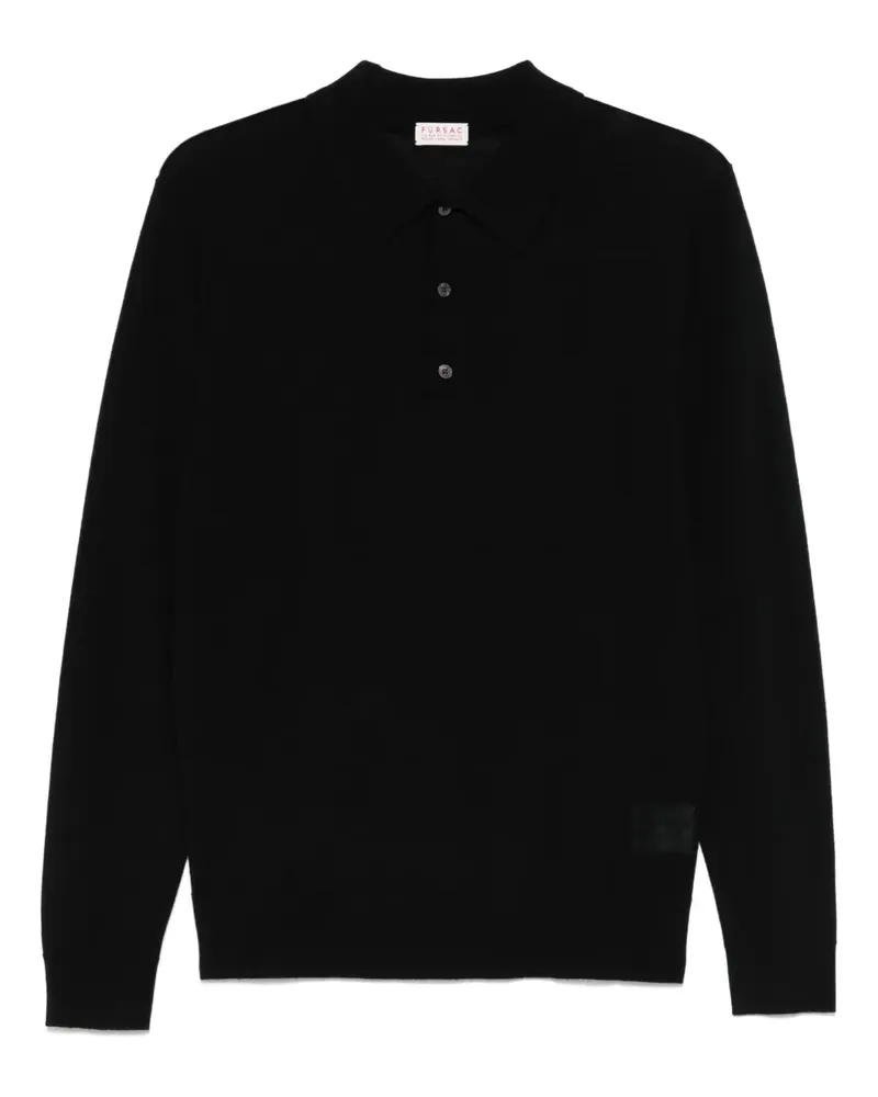 FURSAC Poloshirt aus Merinowolle - Schwarz Schwarz