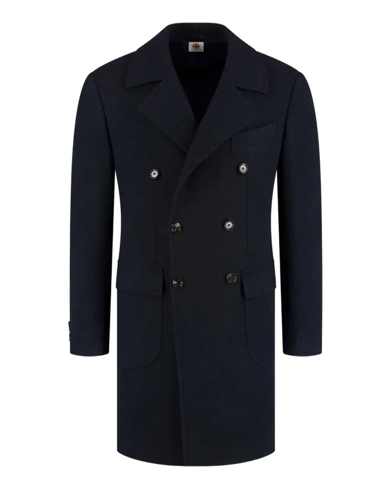 Luigi Borrelli notched-lapel double-breasted coat - Blau Blau