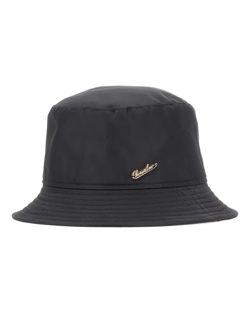 Borsalino Morgan Rain Fischerhut mit Logo-Schild - Schwarz Schwarz