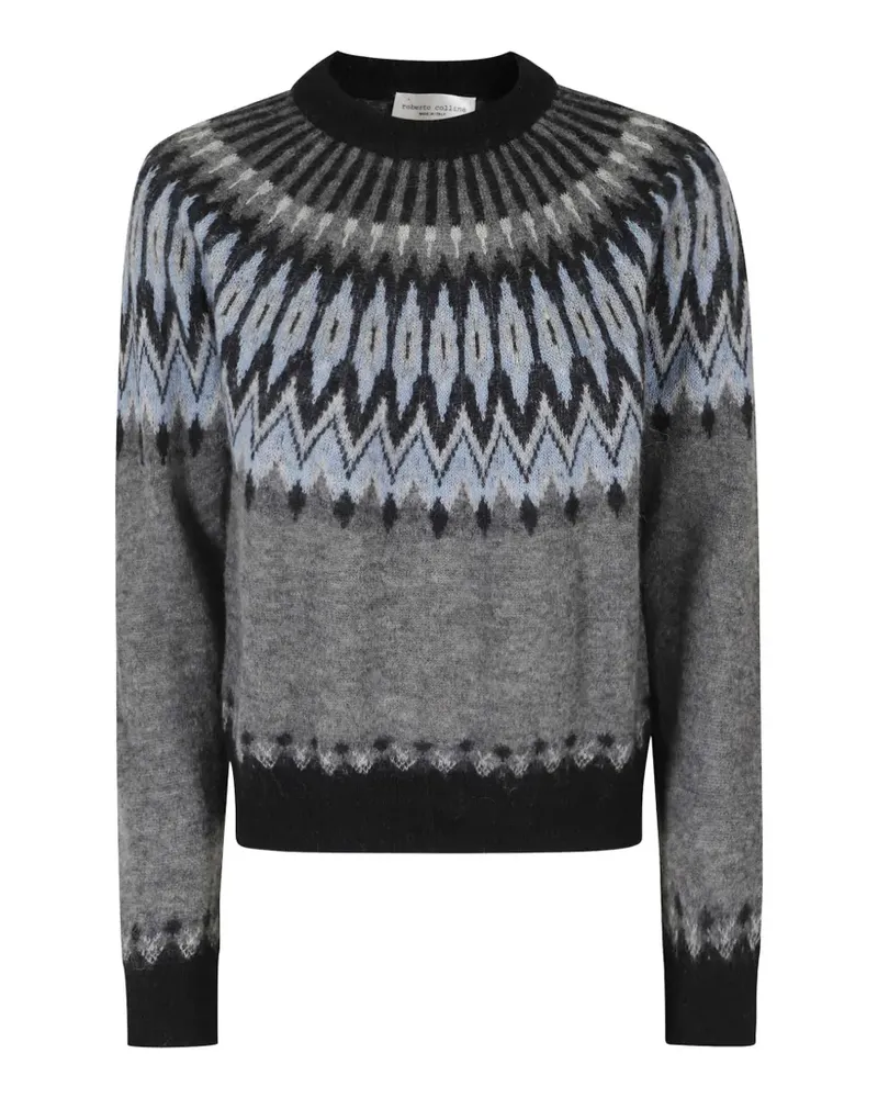 Roberto Collina Gemusterter Pullover - Grau Grau