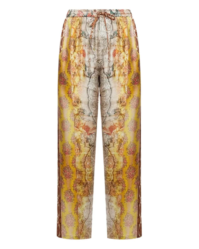 Pierre-Louis Mascia floral-print drawstring-waist trousers - Nude Nude