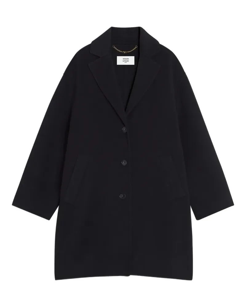 Kitsuné button wool coat - Schwarz Schwarz