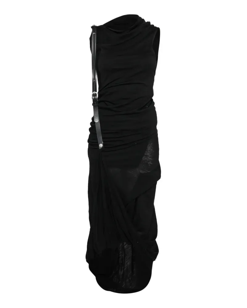 Hyein Seo leather-strap midi dress - Schwarz Schwarz