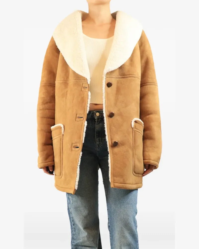 Giuliva Heritage Collection Mantel mit Shearling-Besatz - Braun Braun