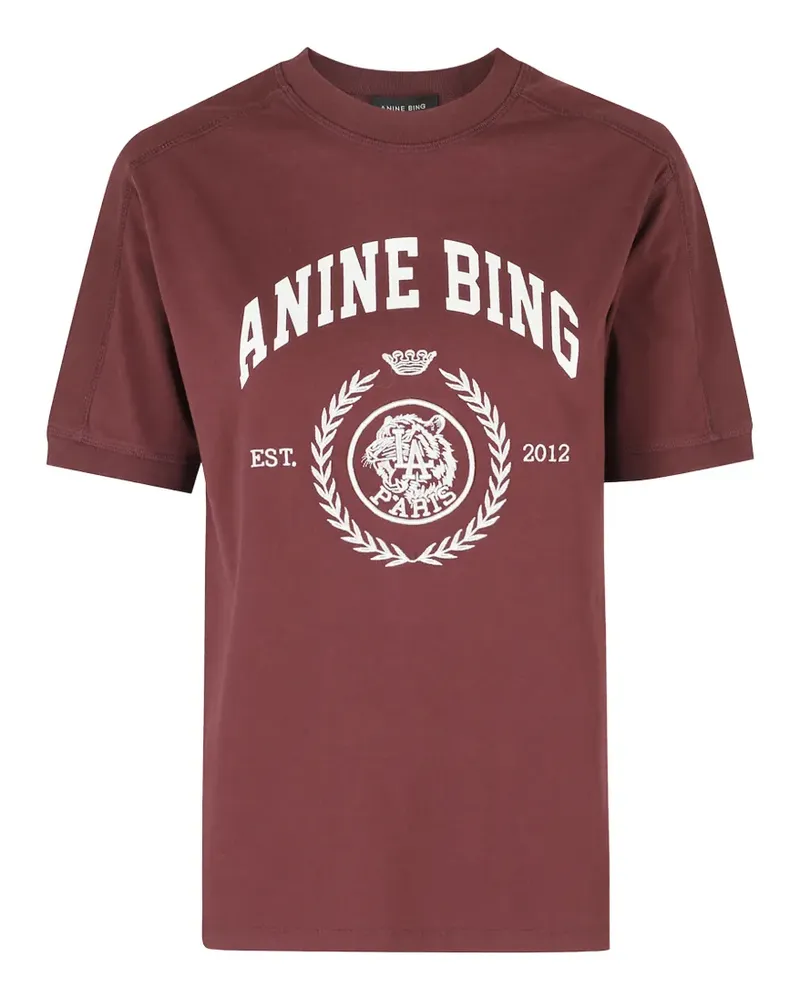 Anine Bing Jaylin collegiate logo-print T-shirt - Rot Rot