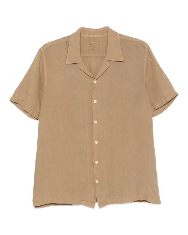 120% Lino Hemd mit Cuban-Kragen - Nude Nude