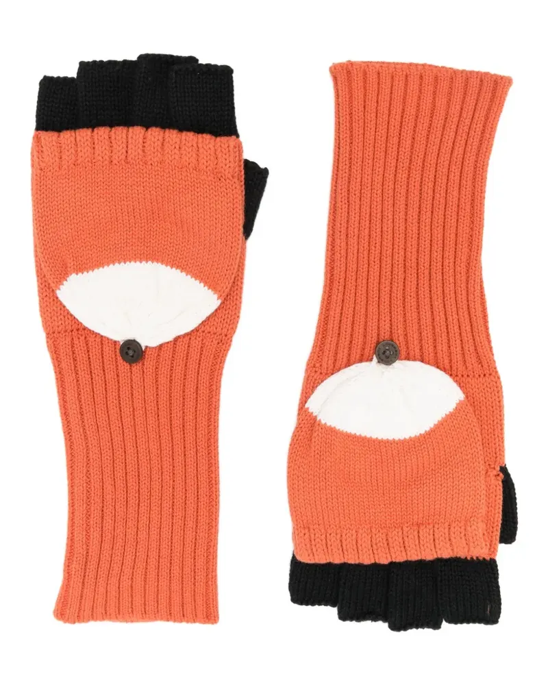 Charles Jeffrey Loverboy animal-motif gloves - Orange Orange