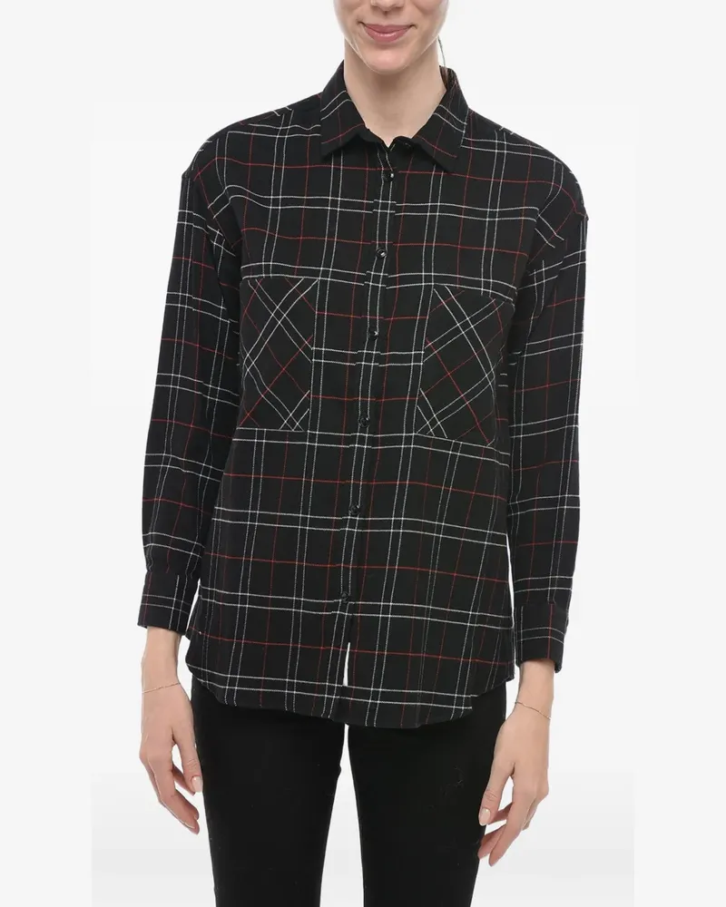 Woolrich Flanellbluse mit Schottenkaro-Print - Schwarz Schwarz