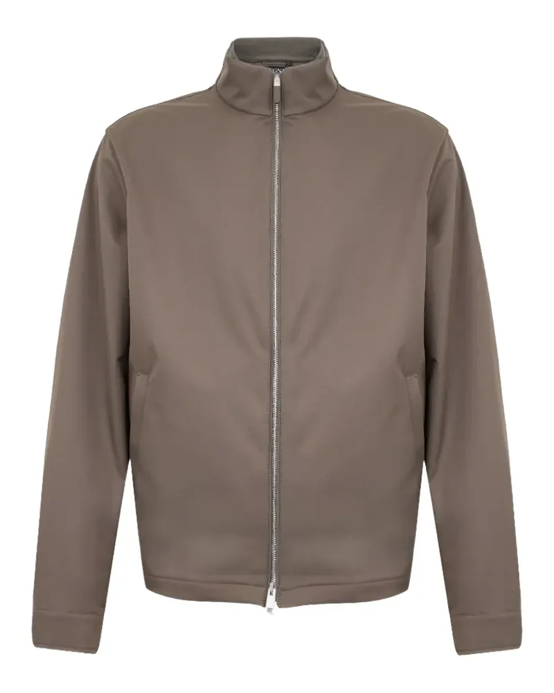 Ermenegildo Zegna high-neck zip-up jacket - Braun Braun