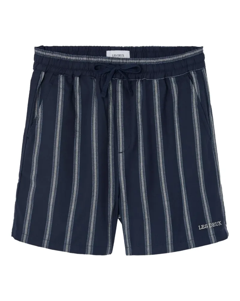 LES DEUX Gestreifte Lawson Shorts - Blau Blau