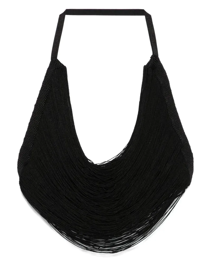 ATTICO Cropped-Top mit Ziernähten - Schwarz Schwarz