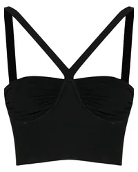 GALVAN Gerafftes Bustier Schwarz