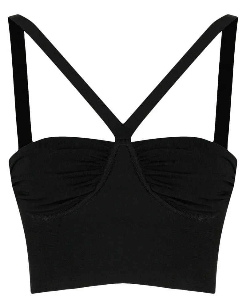 GALVAN Gerafftes Venus Bustier-Bralet - Schwarz Schwarz