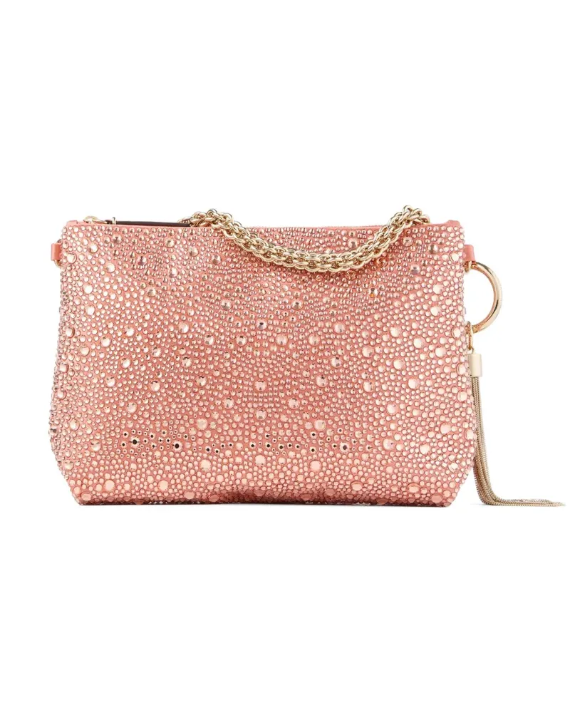 Jimmy Choo Callie crystal-embellished clutch bag - Rosa Rosa