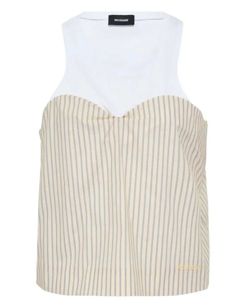 WE 11 DONE Gestreiftes Oberteil - Weiß Weiß