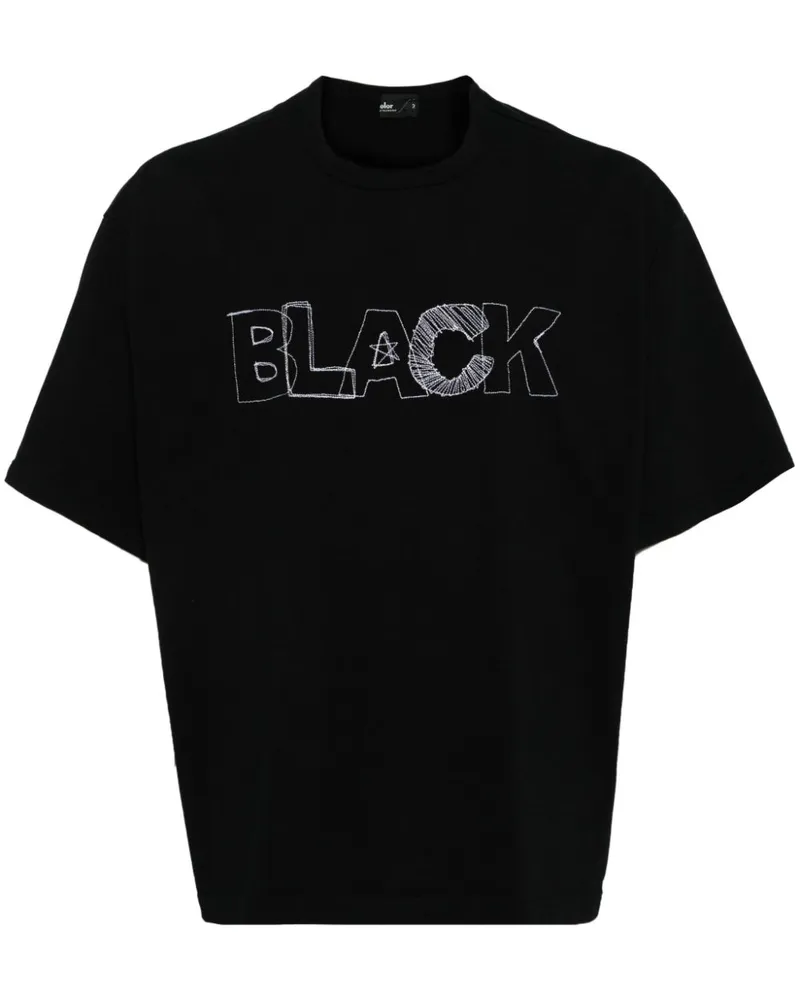 kolor T-Shirt mit Logo-Stickerei - Schwarz Schwarz