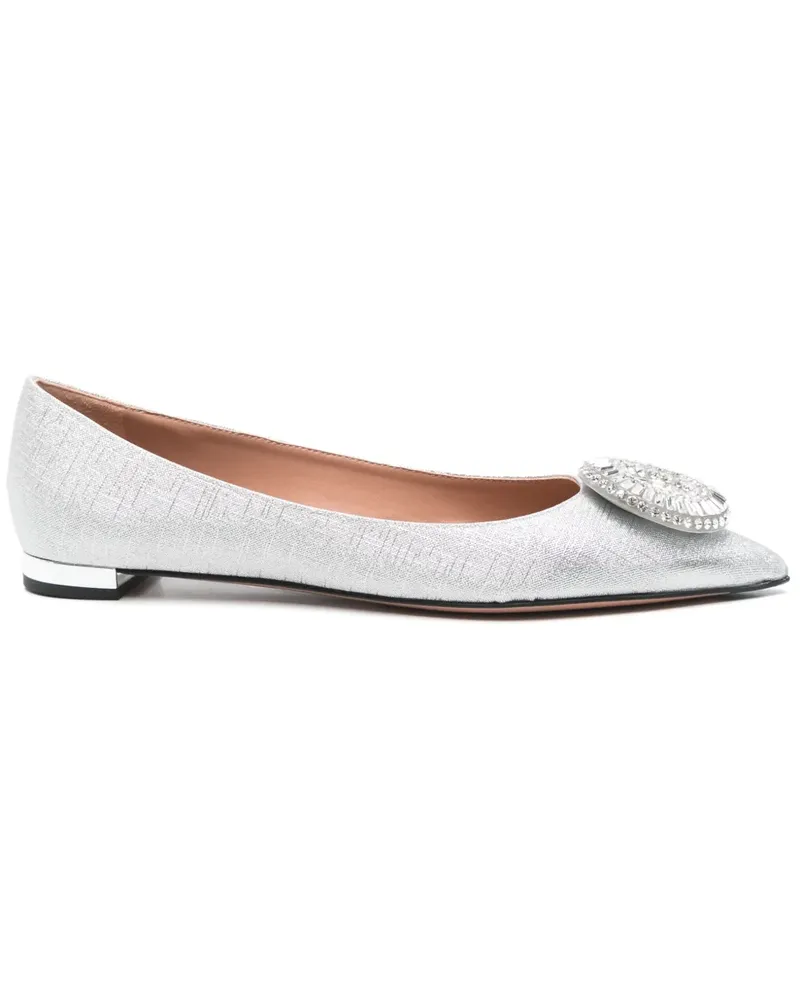 Aquazzura Crystal Hoop Ballerinas - Silber Silber