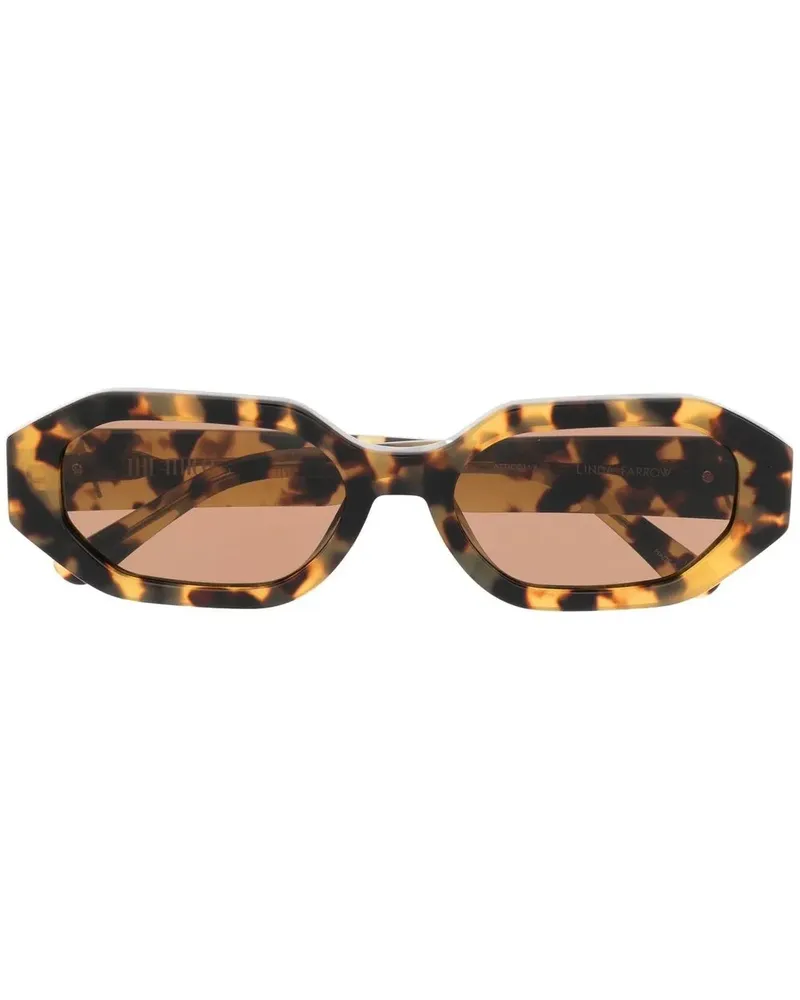 Linda Farrow x The Attico Irene Sonnenbrille mit ovalem Gestell - Braun Braun