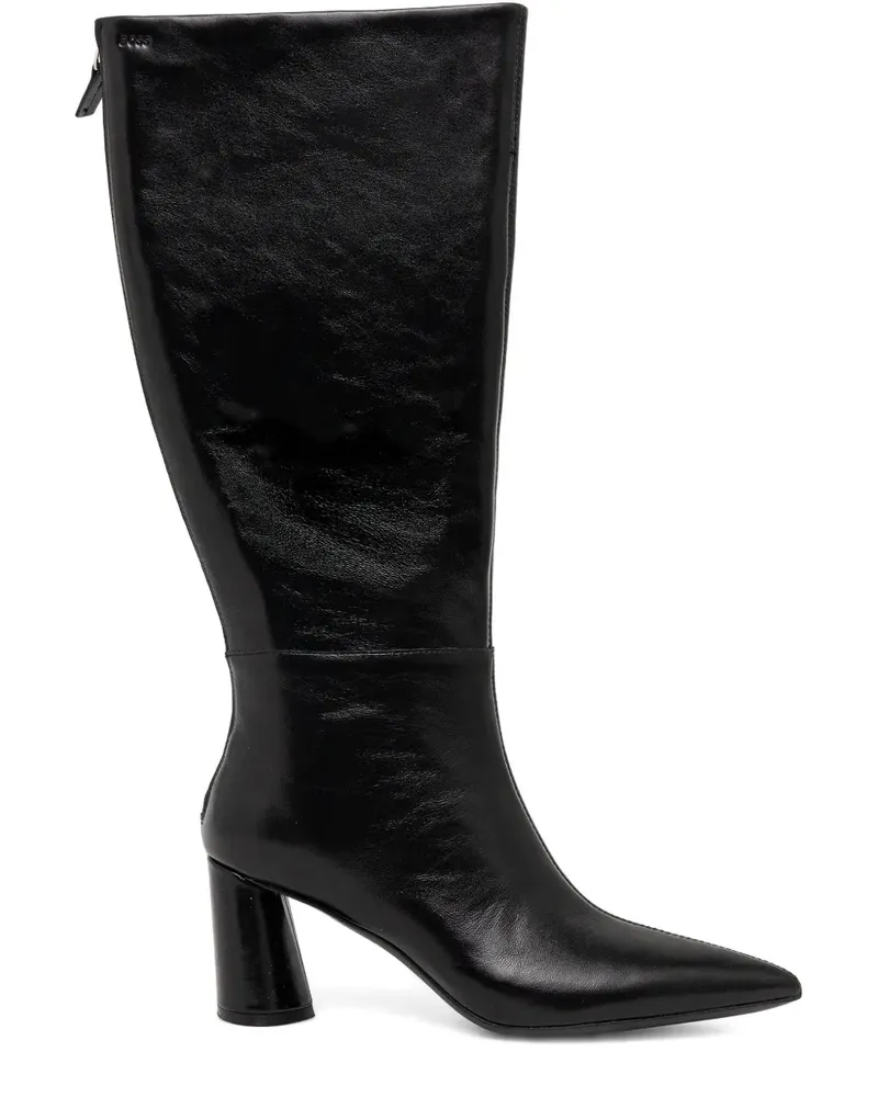 HUGO BOSS Kniehohe Stiefel mit spitzer Kappe - Schwarz Schwarz