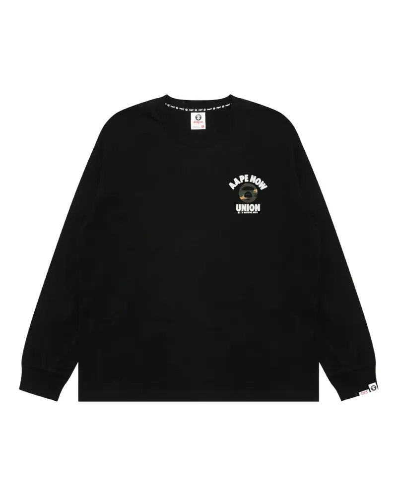 BAPE T-Shirt mit Camouflage-Print - Schwarz Schwarz