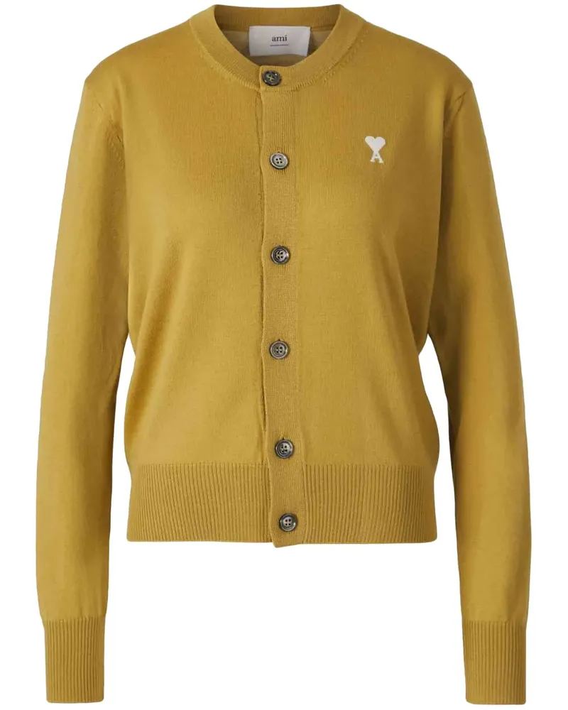 AMI Paris Cardigan mit Ami de Coeur-Motiv - Gelb Gelb