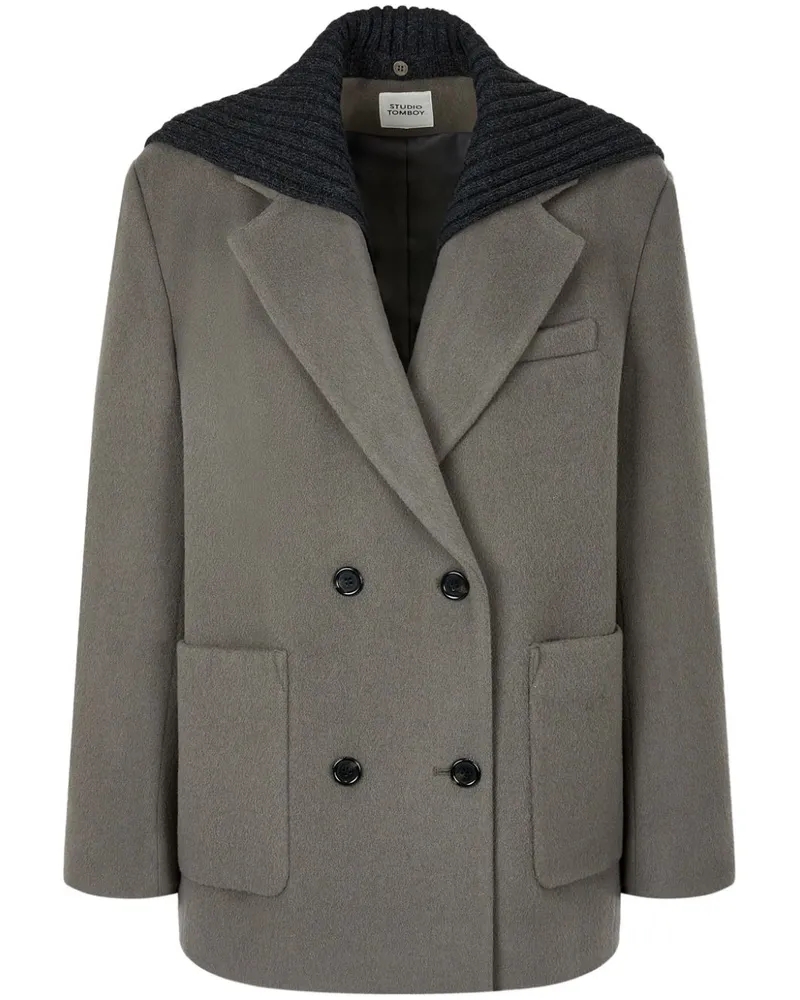 STUDIO TOMBOY Mantel mit abnehmbarem Patch - Grau Grau