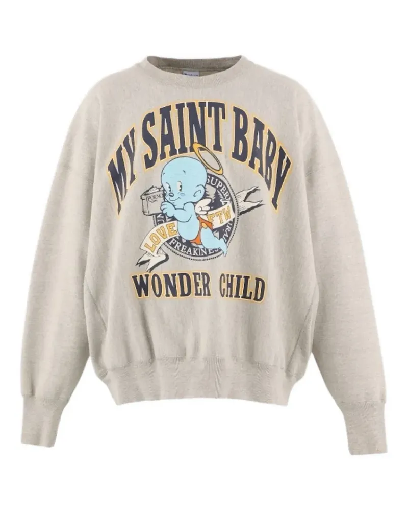 SAINT MXXXXXX graphic-print crew-neck sweatshirt - Grau Grau