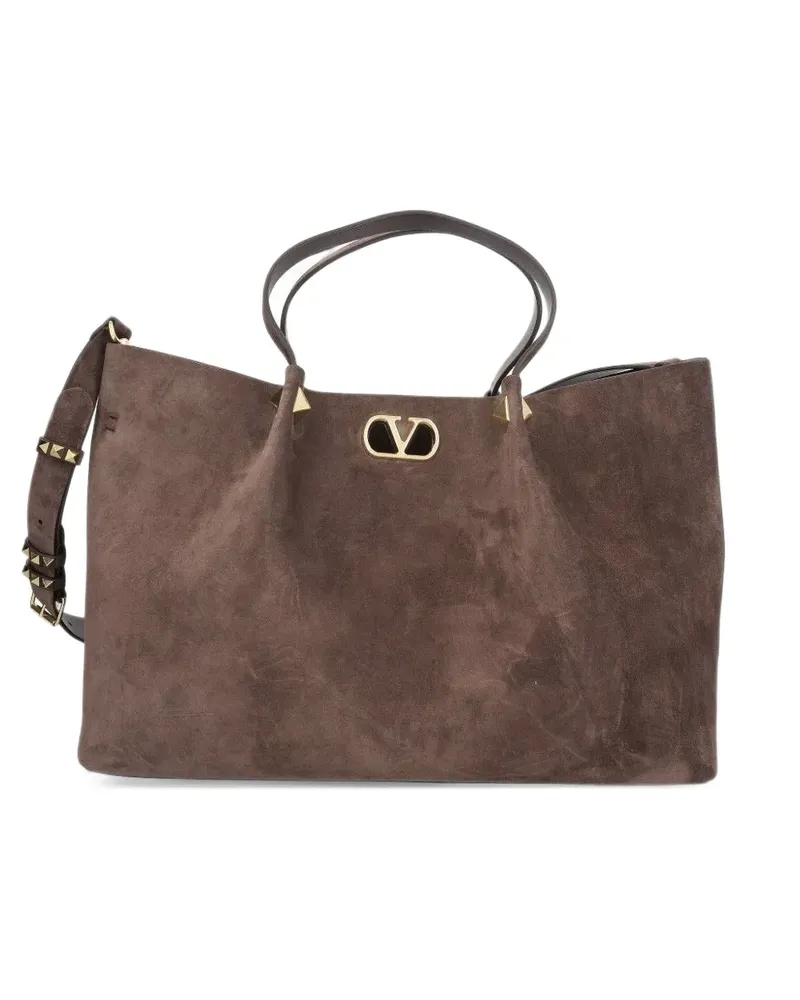 Valentino Garavani VLogo Signature studded tote bag - Braun Braun