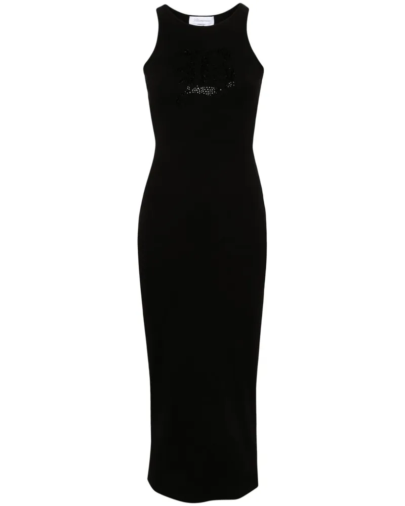 Blumarine Kleid mit V-Ausschnitt - Schwarz Schwarz
