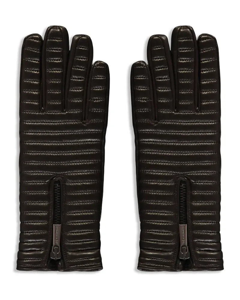 MOORER Gesteppte Handschuhe mit Reißverschluss - Braun Braun