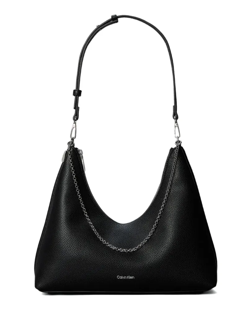 Calvin Klein chain-detail pebbled shoulder bag - Schwarz Schwarz