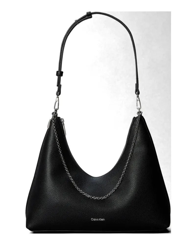 Calvin Klein chain-detail pebbled shoulder bag - Schwarz Schwarz