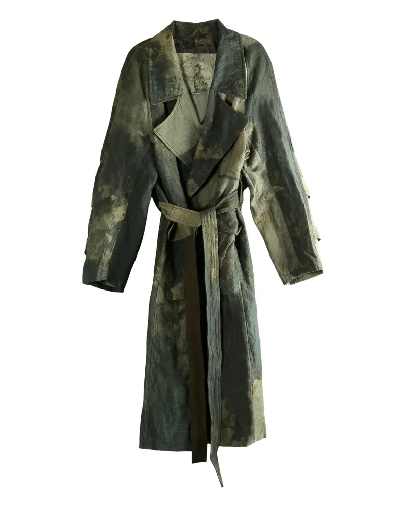 Ziggy Chen belted double-breasted coat - Grün Grün