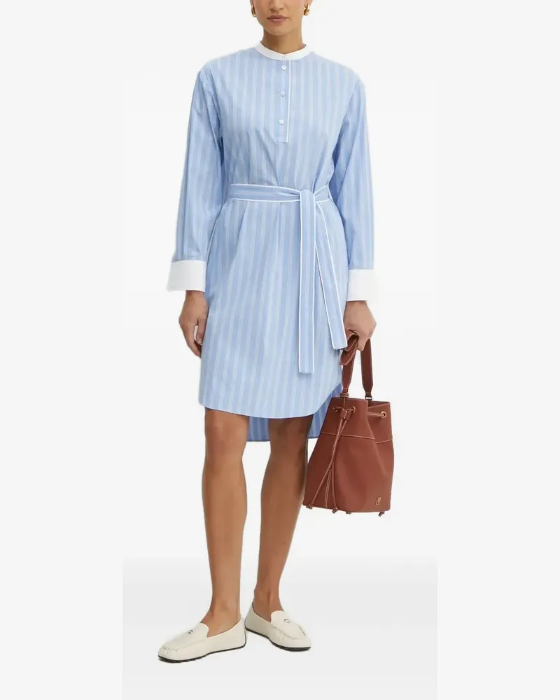 HUGO BOSS Gestreiftes Hemdkleid mit Gürtel - Blau Blau