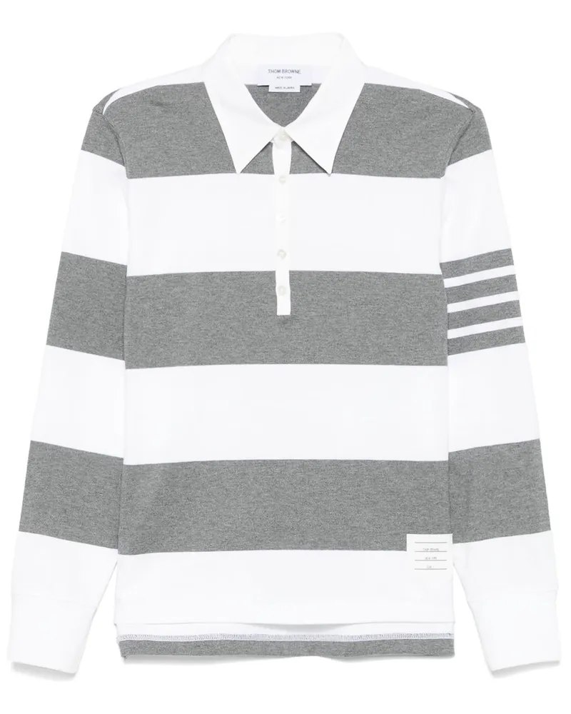 Thom Browne Poloshirt mit Rugby-Streifen - Grau Grau
