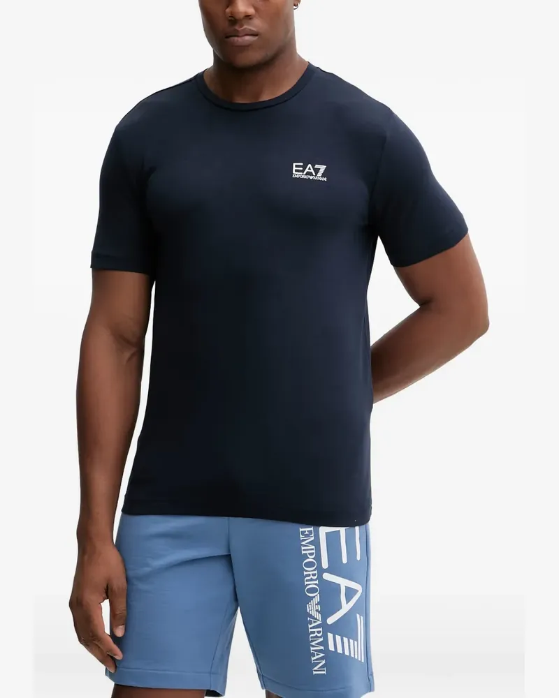 EA7 logo-print T-shirt - Blau Blau